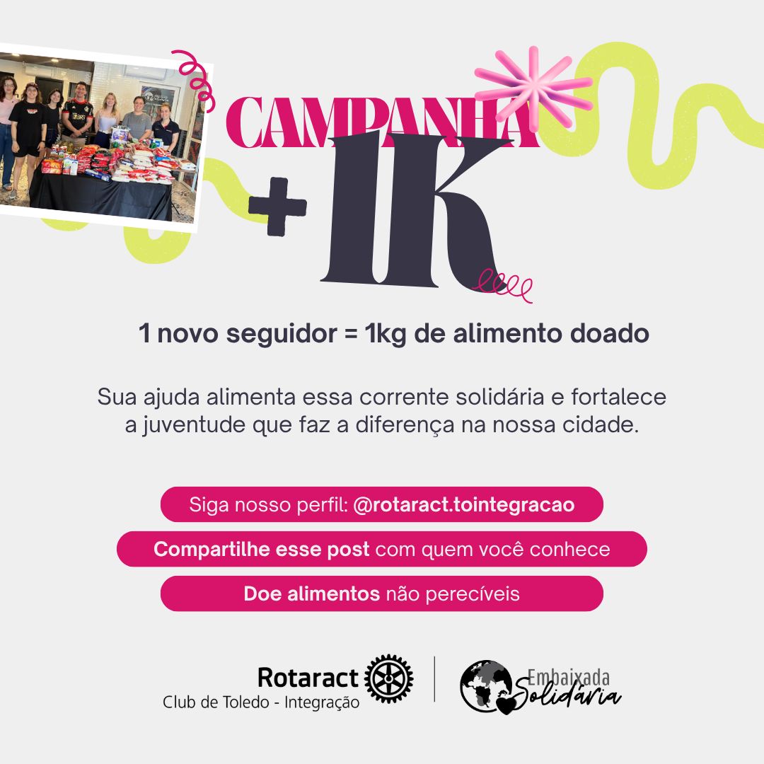Jovens voluntários do Rotaract Club de Toledo Integração reunidos para promover a campanha solidária nas redes sociais