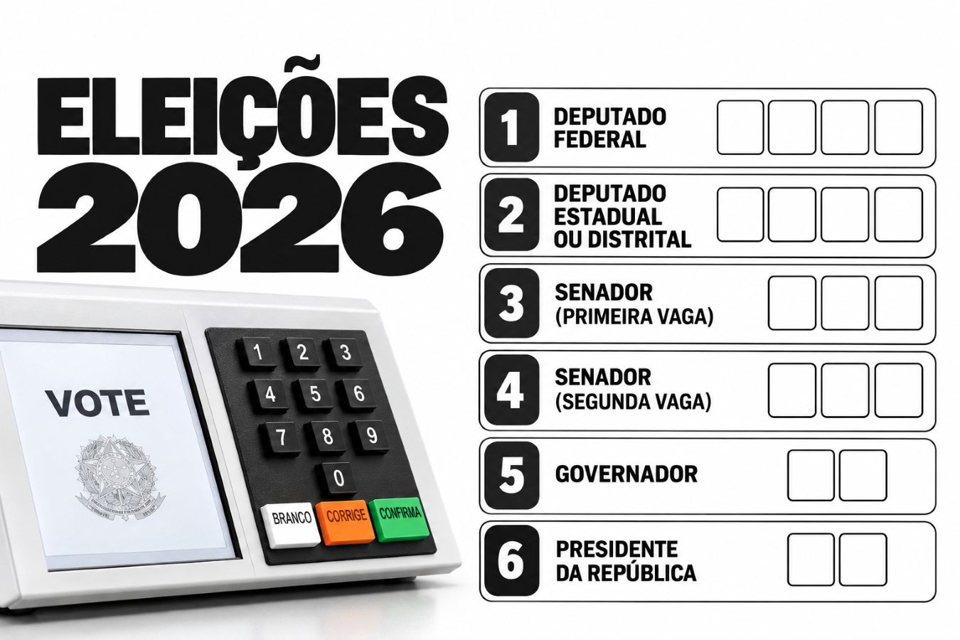 Urna eletrônica em seção eleitoral com eleitor votando durante o pleito no Paraná