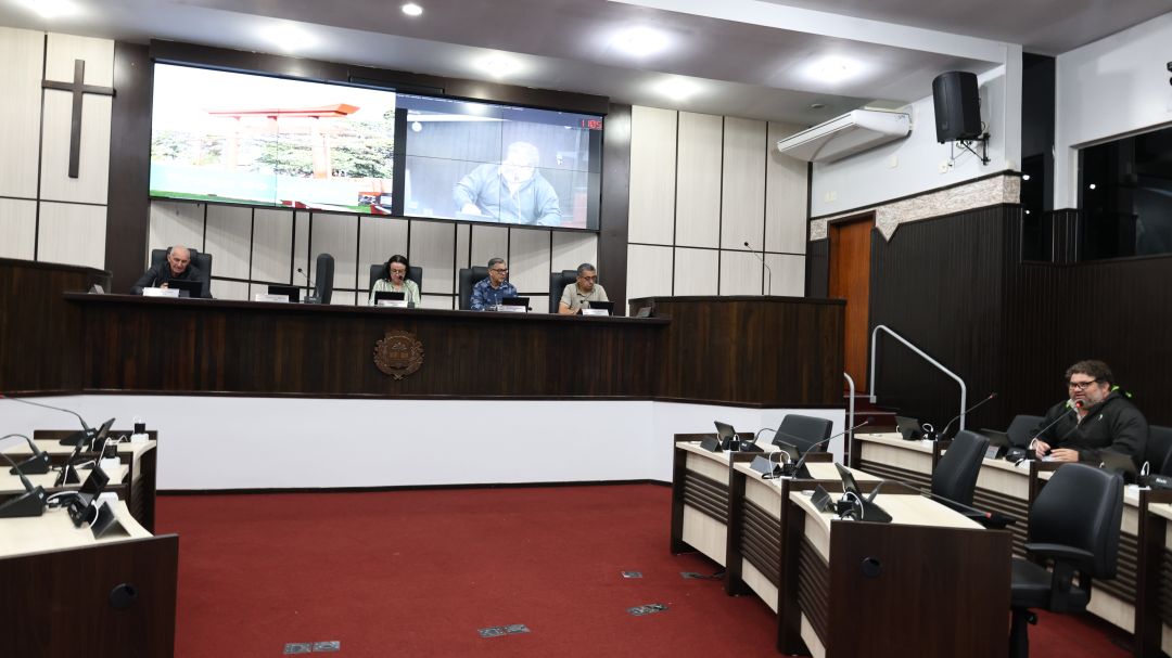 Auditório da Câmara Municipal de Toledo durante audiência pública sobre eventos tradicionais da cidade