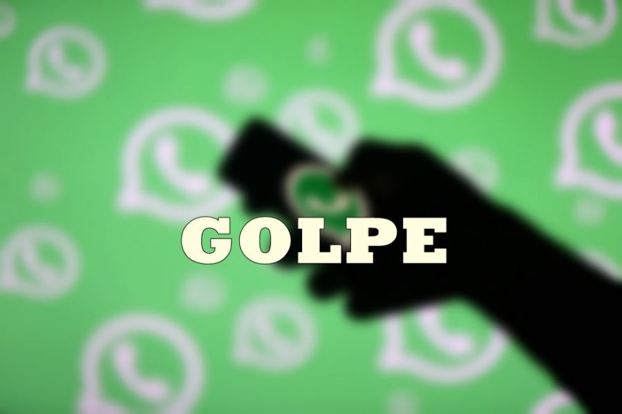 Smartphone exibindo tela de aplicativo bancário com alerta de segurança e ícones de transferência PIX