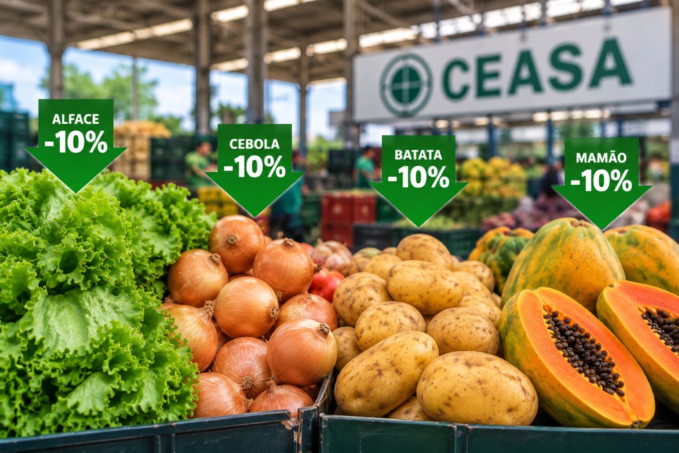Registro fotográfico sobre Preços de hortifrútis recuam nas Ceasas: Alface, cebola e batata apresentam queda superior a 10% em Toledo